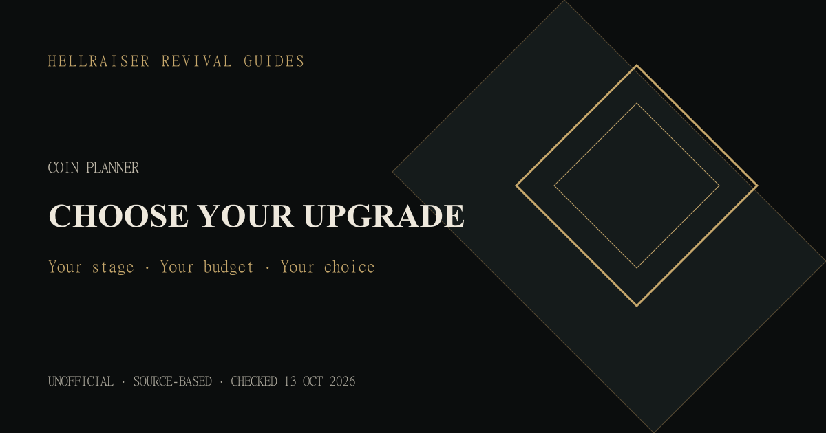 Hellraiser Revival Guides: coin planner